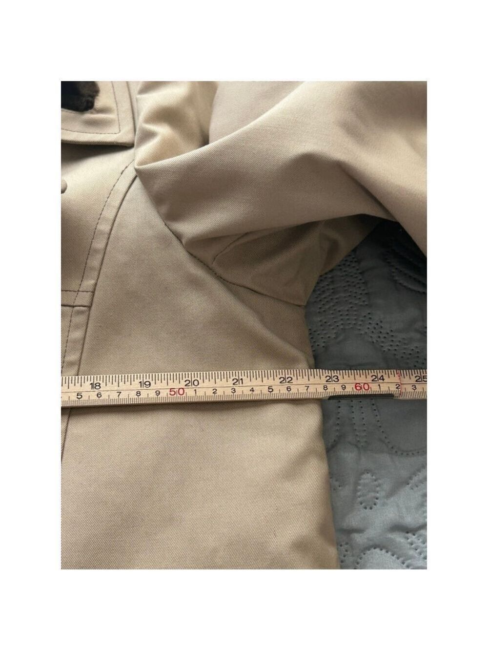 Vintage London Fog Faux Fur Lined Trench Coat Beige 38R Double Breasted - Picture 13 of 15